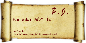 Passeka Júlia névjegykártya